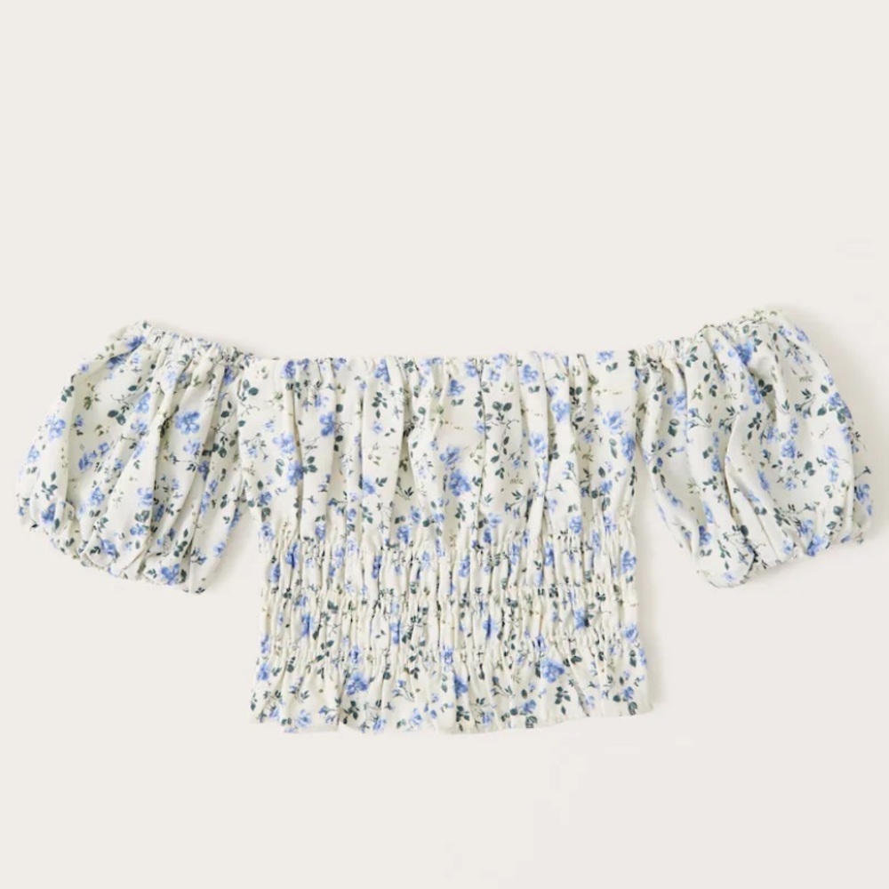 ABERCROMBIE & FITCH Off-The-Shoulder Puff Sleeve Top